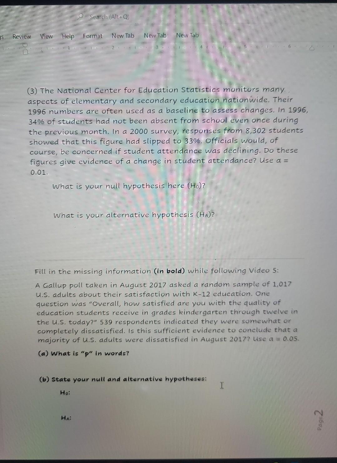 Solved (3) The National Center For Education Statistics | Chegg.com