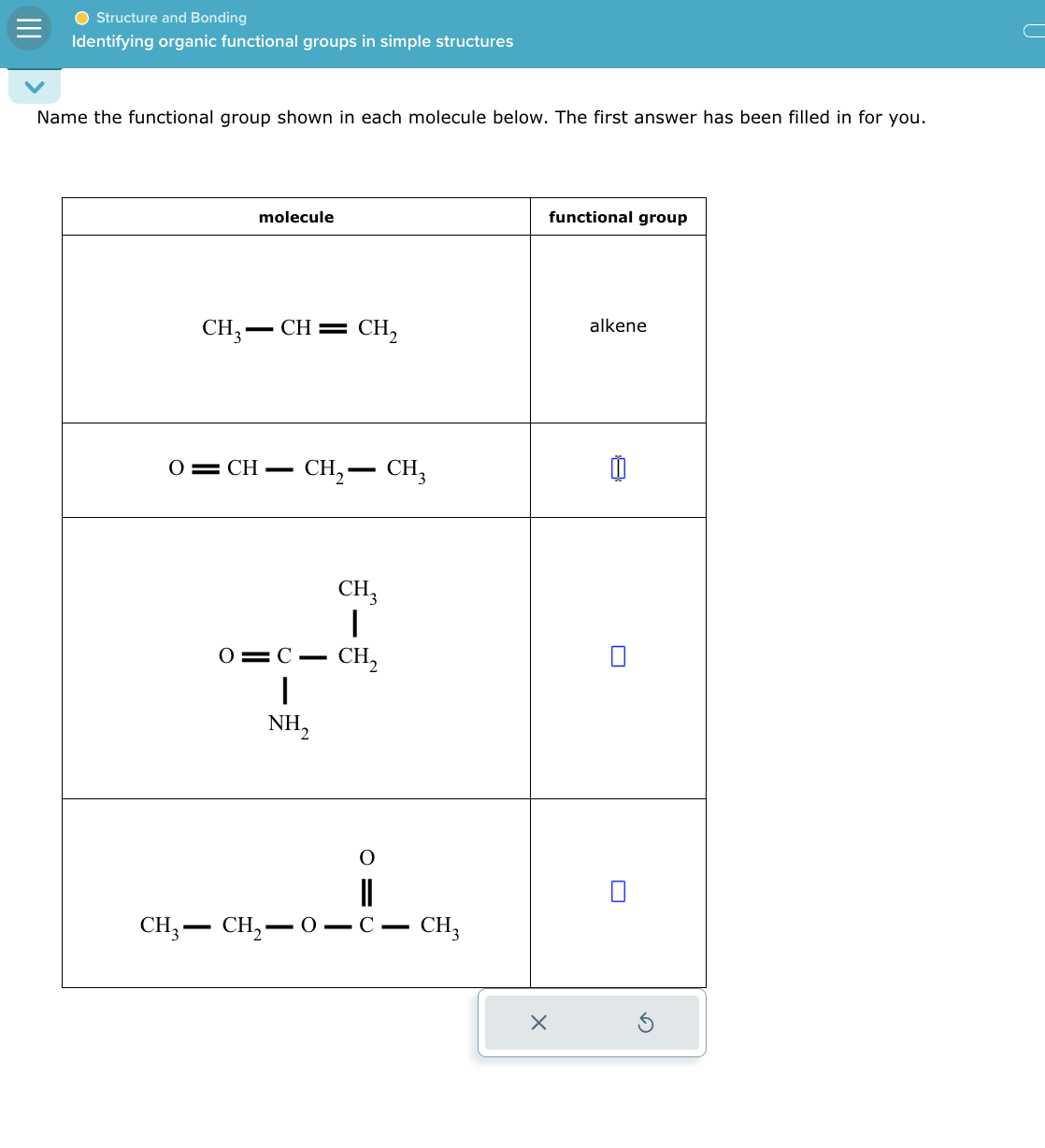 Solved Name the functional group shown in each molecule | Chegg.com