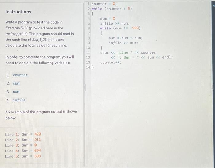 Solved Instructions Write a program to test the code in | Chegg.com