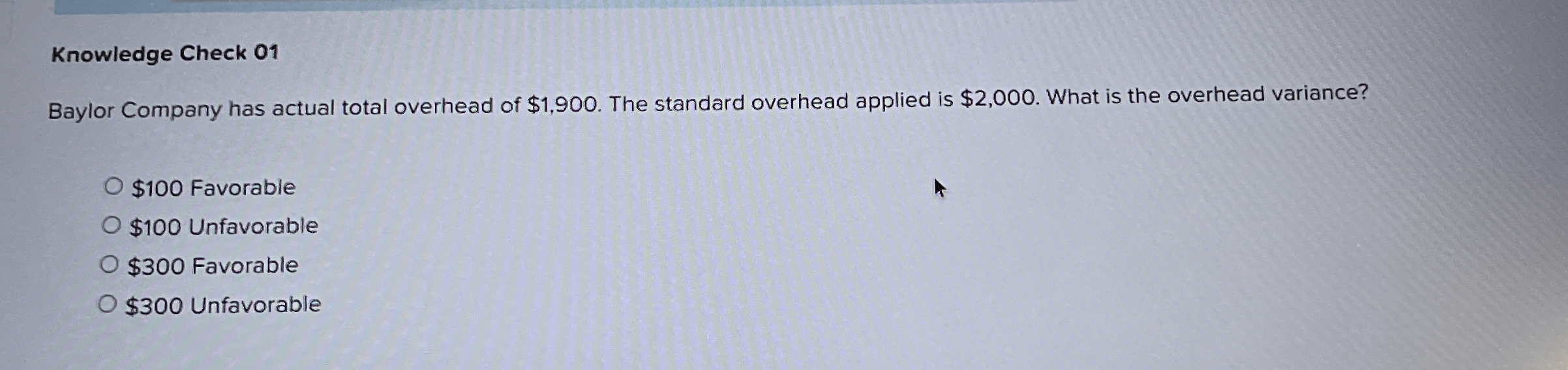 Solved Knowledge Check 01Baylor Company has actual total
