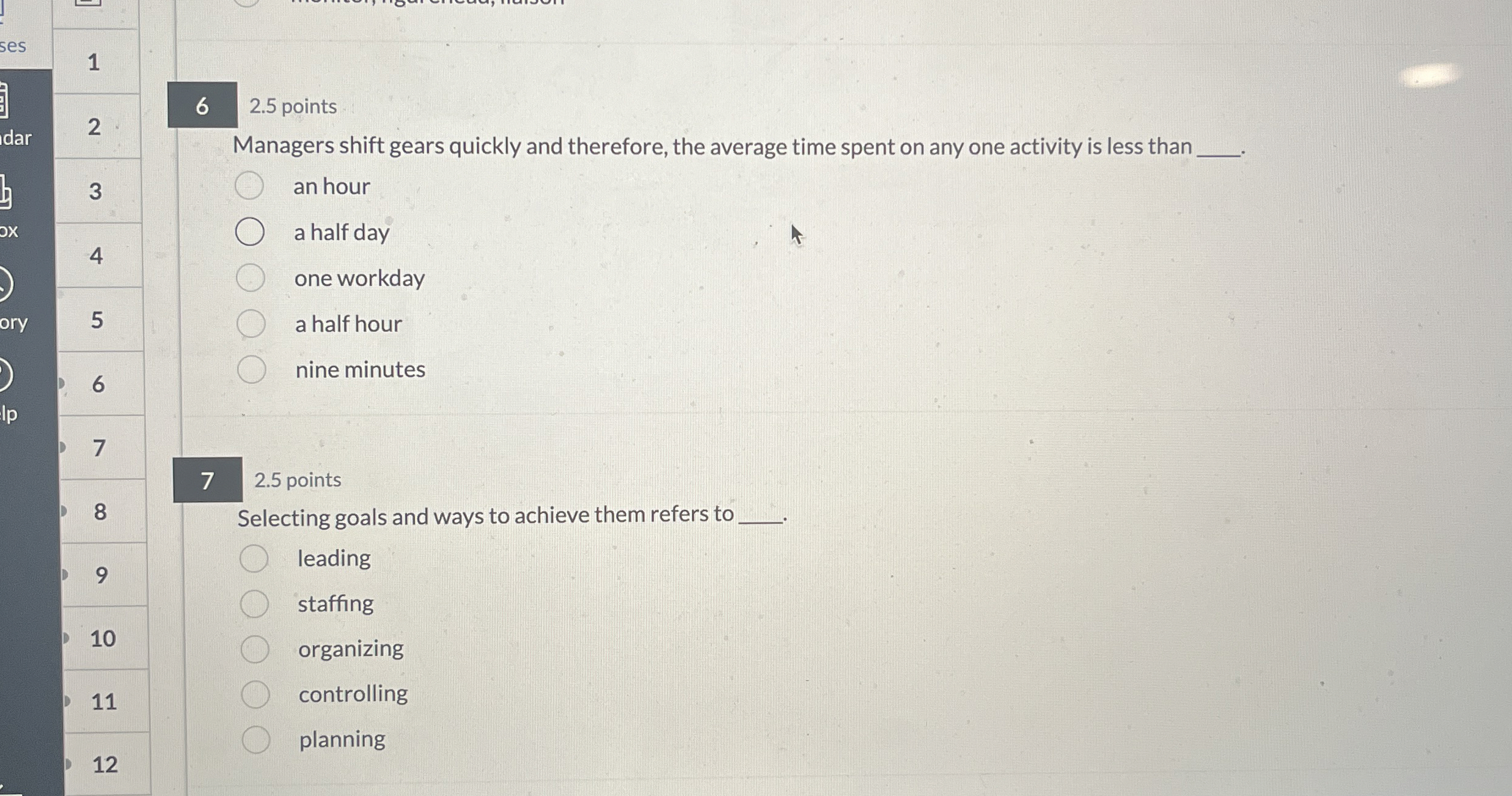 Solved 62.5 ﻿pointsManagers shift gears quickly and