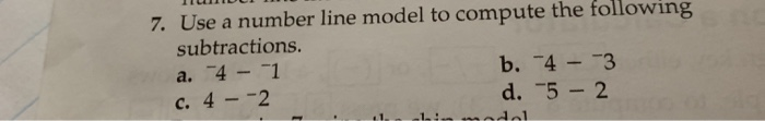 Solved 7 Use A Number Line Model To Compute The Following Chegg Solved 7 Use A Number Line Model To Compute The Following Chegg
