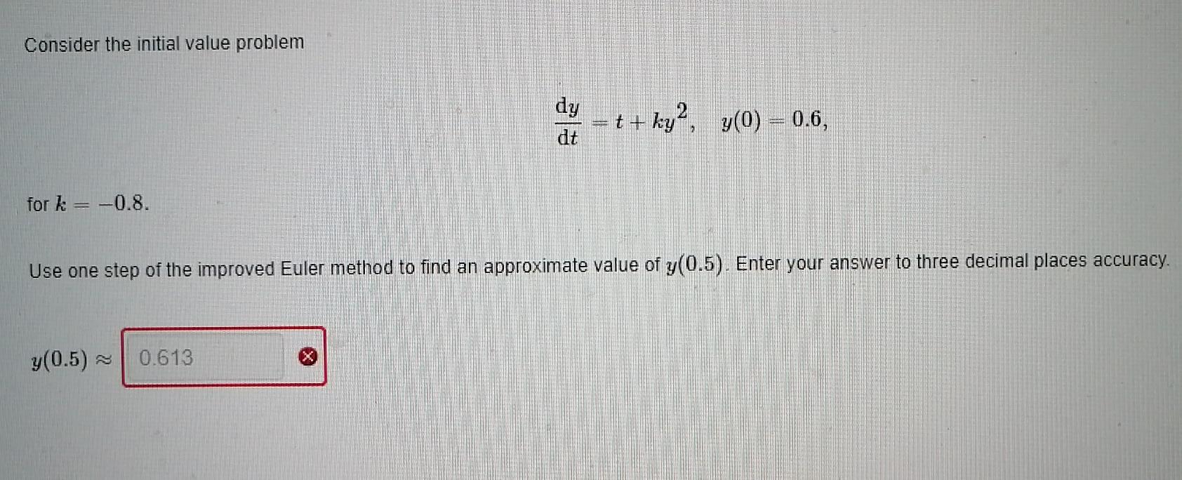 Solved Consider The Initial Value Problem Dy Ky Y 0