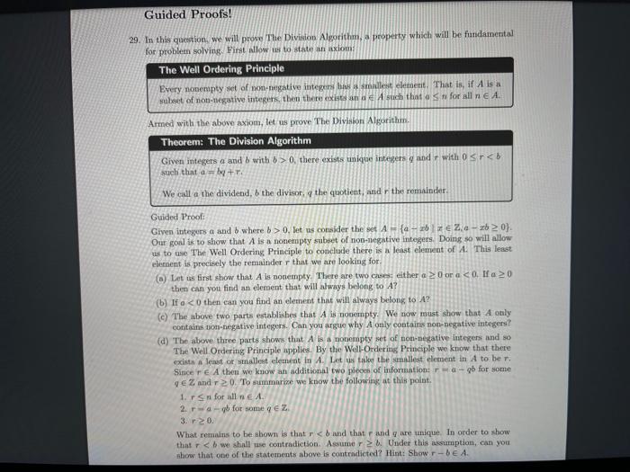 Solved 9. In this guestion we will prove The Division | Chegg.com