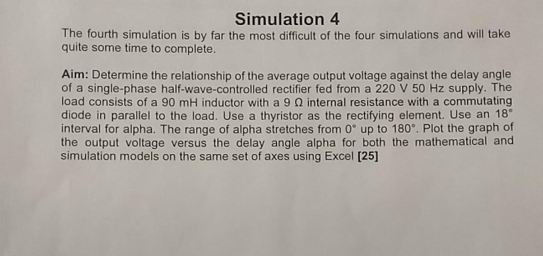 Solved Simulation 4 The fourth simulation is by far the most