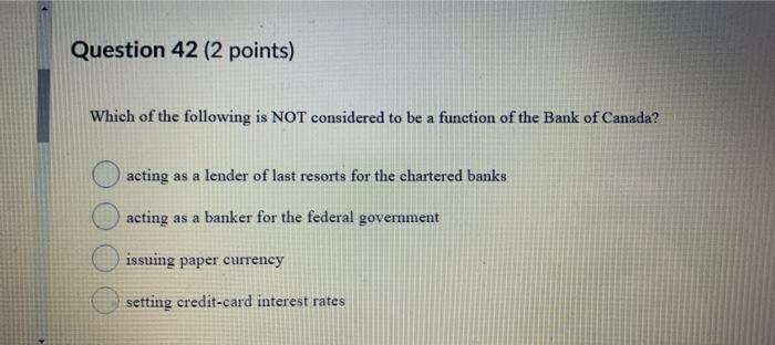 Solved Question 42 (2 points) Which of the following is NOT | Chegg.com