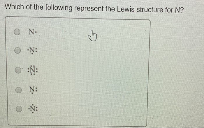 Solved Which of the following represent the Lewis structure | Chegg.com