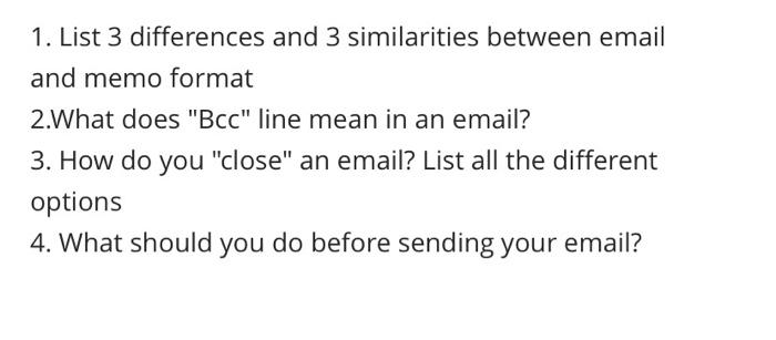 Solved 1. List 3 differences and 3 similarities between | Chegg.com