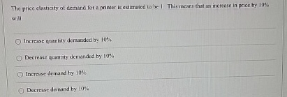 Solved The price elasticity of demand for a primer is | Chegg.com