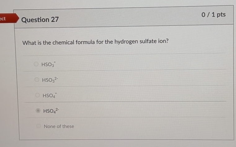 Solved Question 2701 ﻿ptsWhat is the chemical formula for | Chegg.com