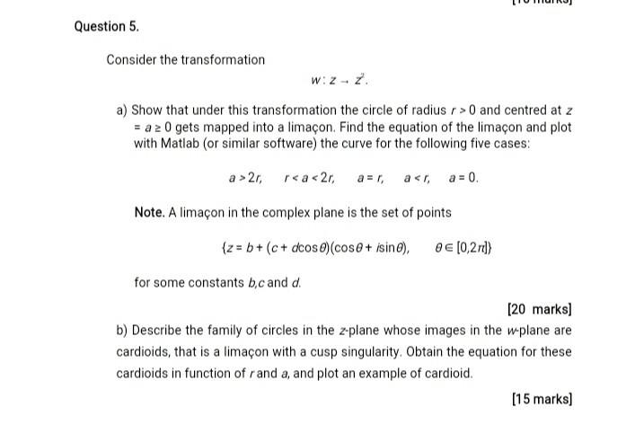 Solved Sketch the effect of the complex transformation