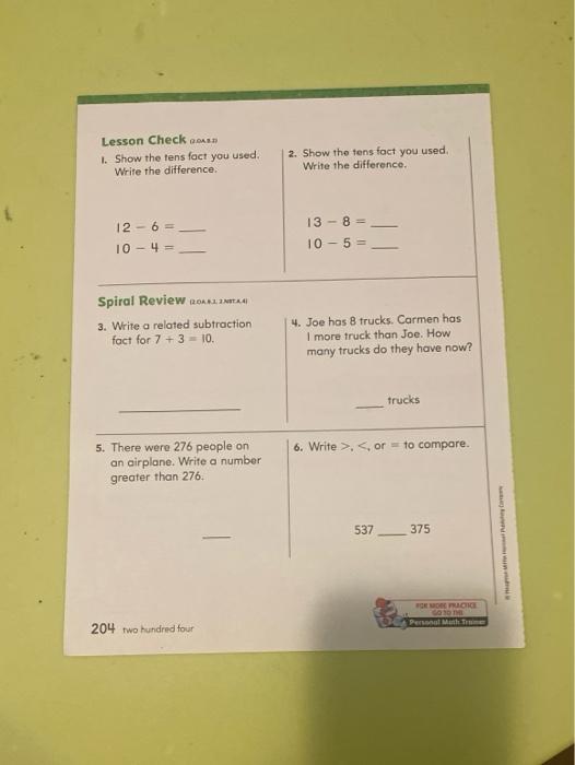 practice and homework lesson 3.7 answers 5th grade