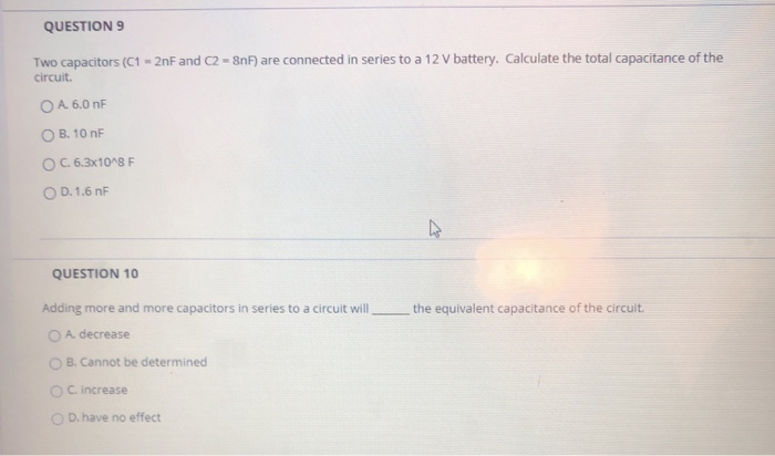 Solved QUESTION 1 10 points for each capacitor in the | Chegg.com