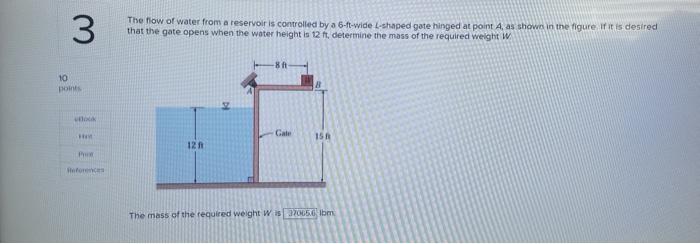 Solved 3 The flow of water from a reservoir is controlled by | Chegg.com