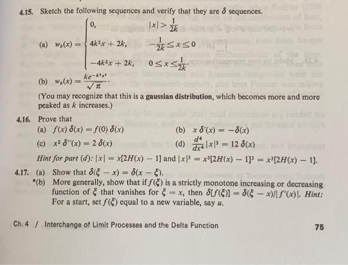 Solved 4.15. Sketch the following sequences and verify that | Chegg.com