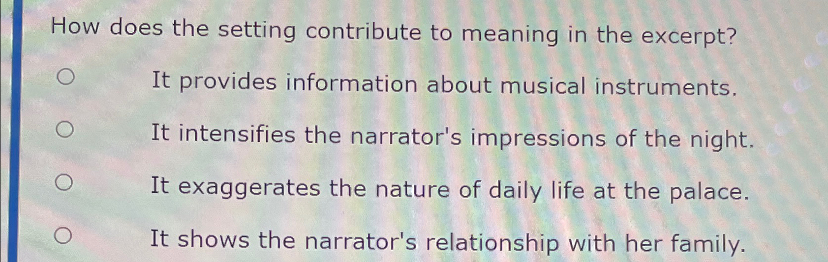 Solved How does the setting contribute to meaning in the