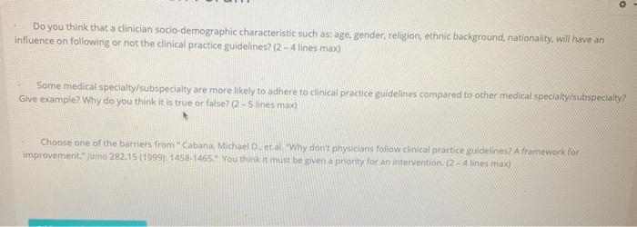 Solved 9 Do you think that a clinician socio-demographic | Chegg.com