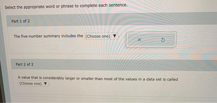 Solved Select The Appropriate Word Or Phrase To Complete | Chegg.com