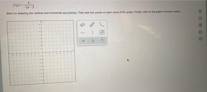 Solved 3 - 2x-3 Start by drawing the vertical and horizontal | Chegg.com