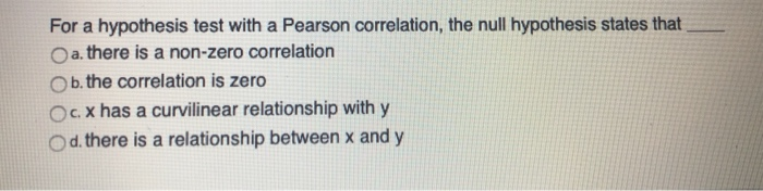 hypothesis test on pearson correlation