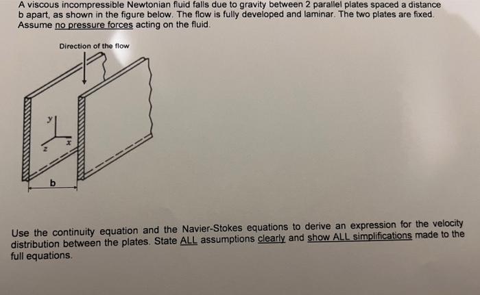 Solved A viscous incompressible Newtonian fluid falls due to | Chegg.com