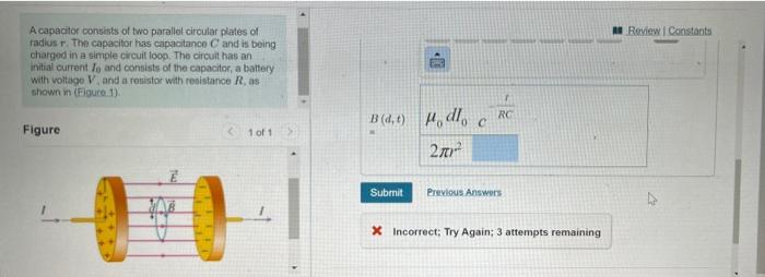 Solved A Review Constants A capacitor consists of two | Chegg.com