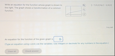 Solved Write an equation for the function whose graph is | Chegg.com
