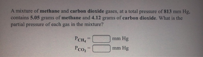 Solved A Mixture Of Carbon Dioxide And Methane Gases