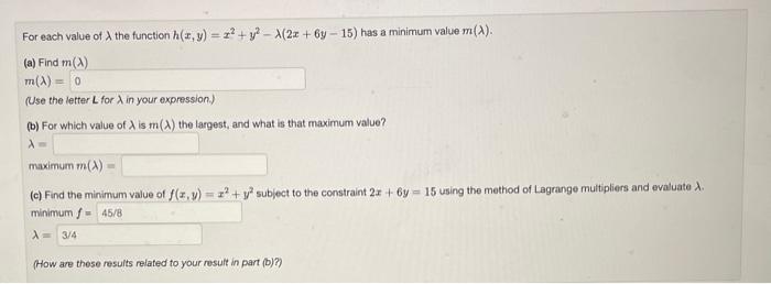 Solved For each value of λ the function | Chegg.com