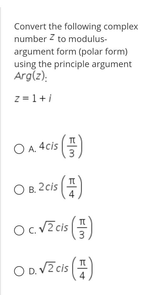 what is modulus of a complex number z in polar form