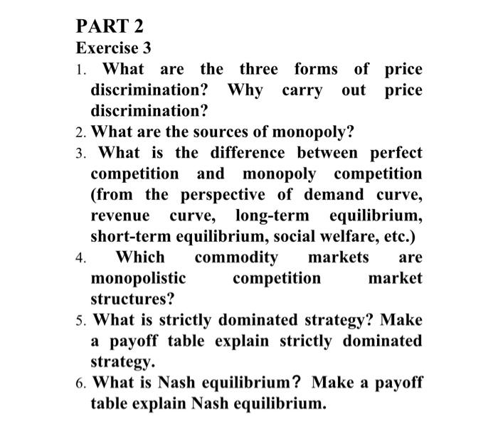 Solved 1. What Are The Three Forms Of Price Discrimination? | Chegg.com