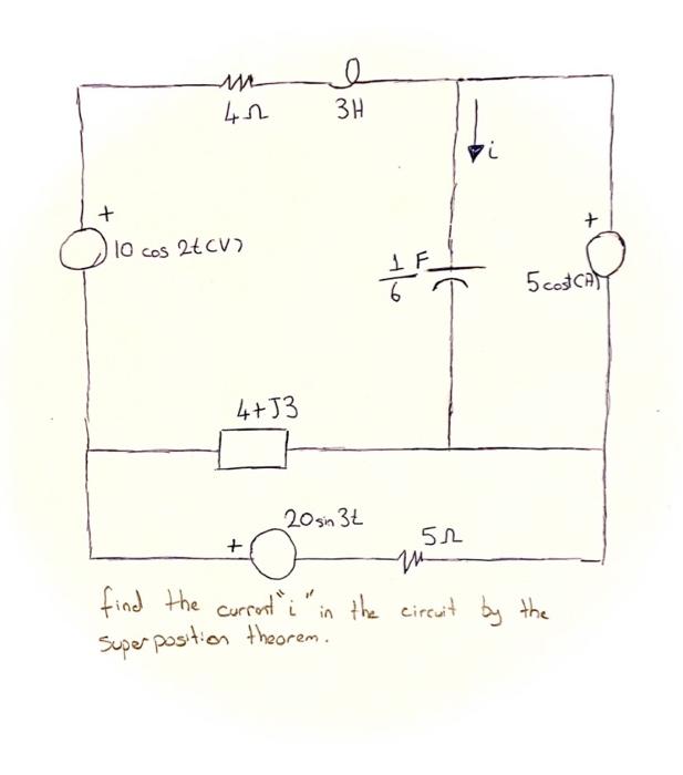 Solved find the current i in the circuit by the | Chegg.com