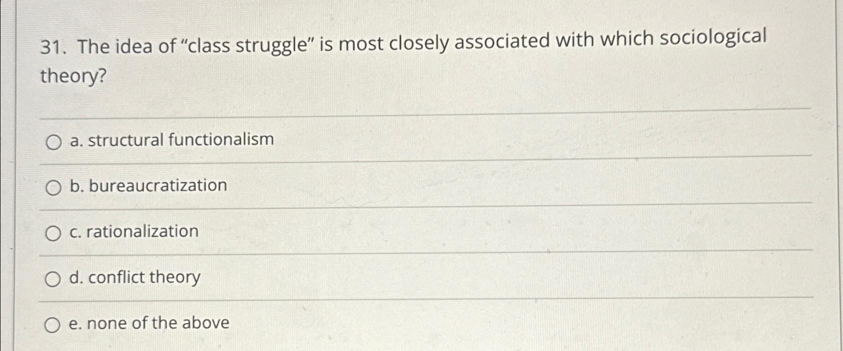 Solved The idea of "class struggle" is most closely | Chegg.com