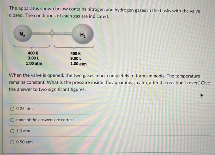 Solved The apparatus shown below contains nitrogen and | Chegg.com