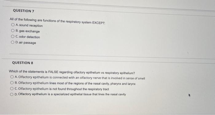 Solved QUESTION 7 All of the following are functions of the | Chegg.com