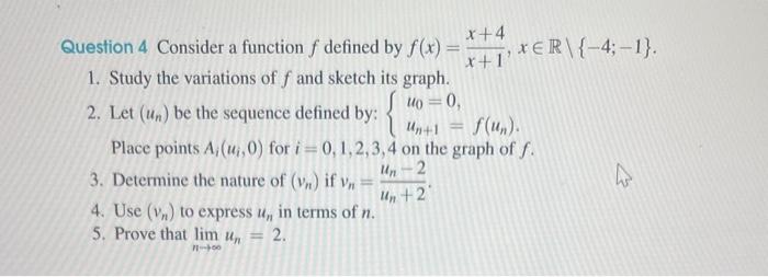 Solved Question 4 Consider a function f defined by | Chegg.com