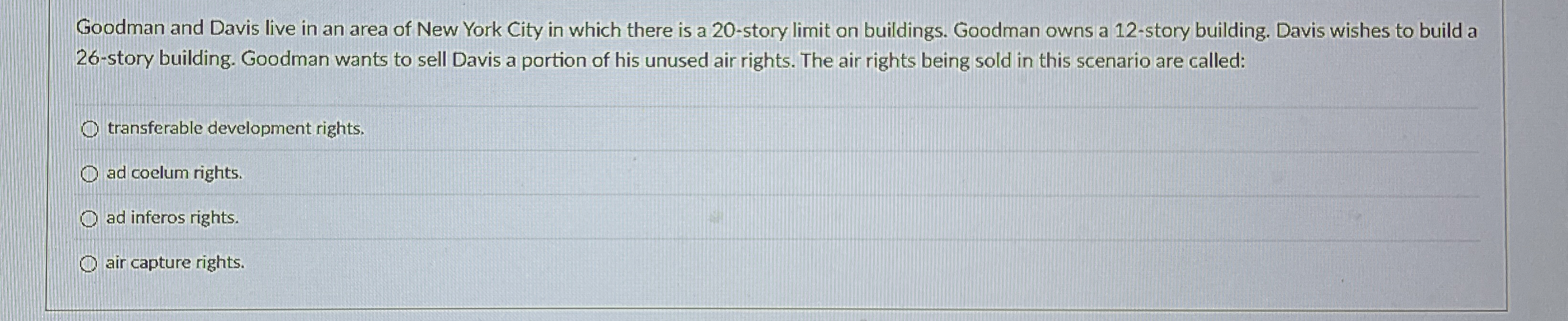 Solved Goodman and Davis live in an area of New York City in