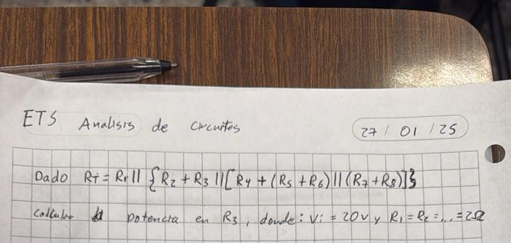 Solved Dado RT=Rr||{R2+R3||[R4+(R5+R6)||(R7+R3)]}Calcular la | Chegg.com