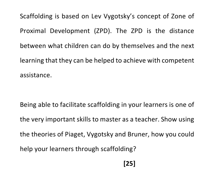 Vygotsky's concept of scaffolding is clearance most like the concept of