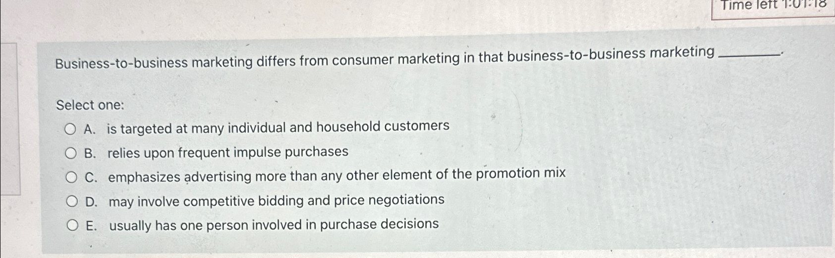 Solved Businesstobusiness marketing differs from consumer