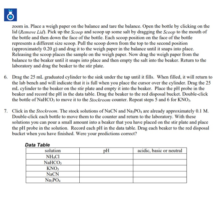 acids and bases experiment student handout answer key