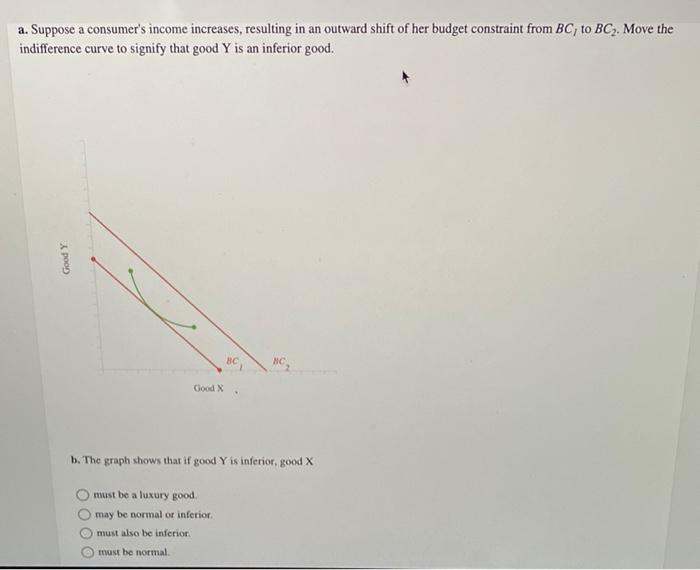 Solved a. Suppose a consumer's income increases, resulting | Chegg.com