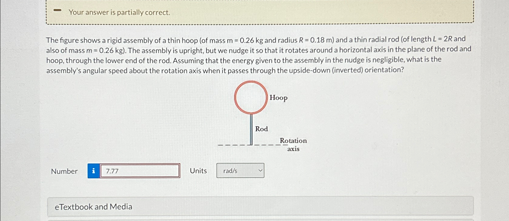 Solved Your answer is partially correct.The figure shows a | Chegg.com