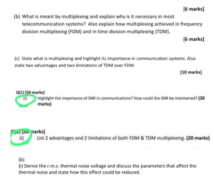 Solved b what is meant by multiplexing and explain why is chegg