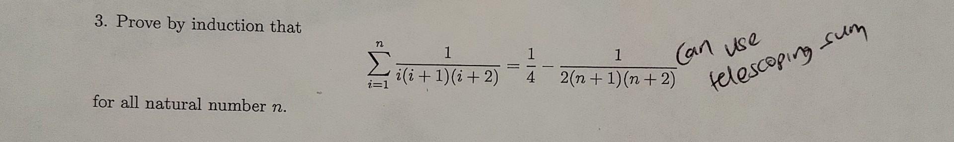 Solved 3 Prove By Induction That Chegg