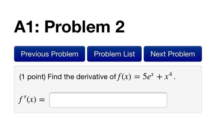 Solved A1: Problem 2 Previous Problem Problem List Next | Chegg.com