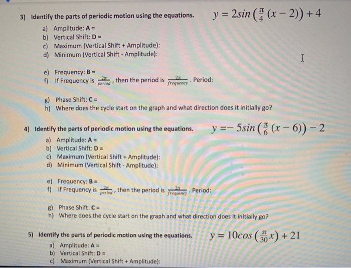 Solved Part 1: Writing Equations From Graphs 1) Write The 4 | Chegg.com