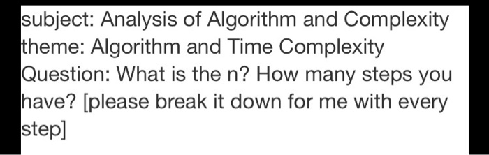 Solved subject: Analysis of Algorithm and Complexity theme: | Chegg.com