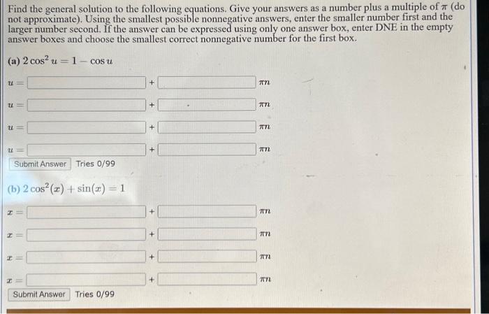 Solved Find the general solution to the following equations. | Chegg.com