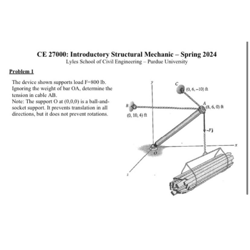 Solved CE 27000: Introductory Structural Mechanic - ﻿Spring | Chegg.com